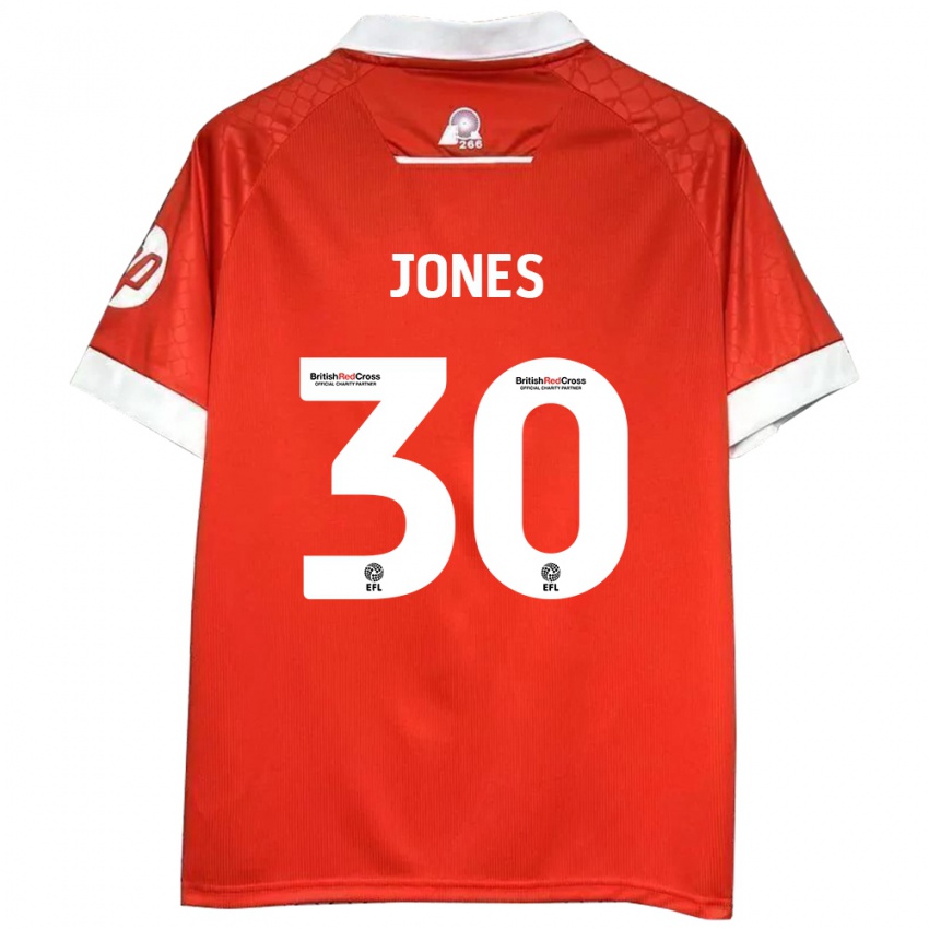 Bambino Maglia James Jones #30 Rosso Bianco Kit Gara Home 2024/25 Maglietta