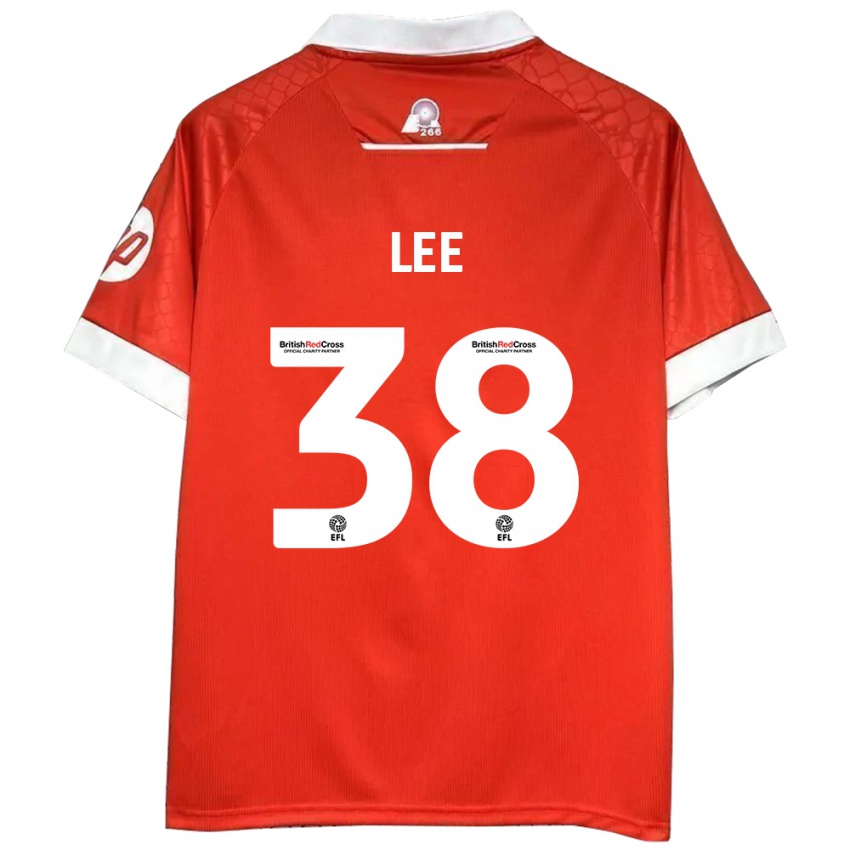 Bambino Maglia Elliot Lee #38 Rosso Bianco Kit Gara Home 2024/25 Maglietta