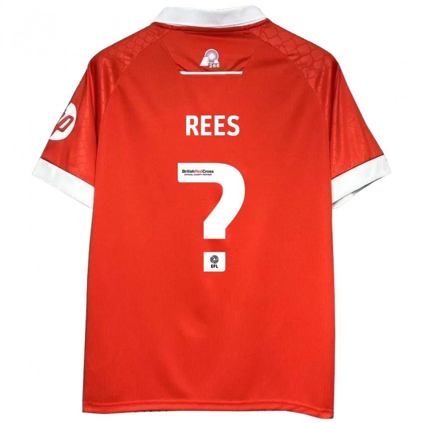 Bambino Maglia Joe Rees #0 Rosso Bianco Kit Gara Home 2024/25 Maglietta