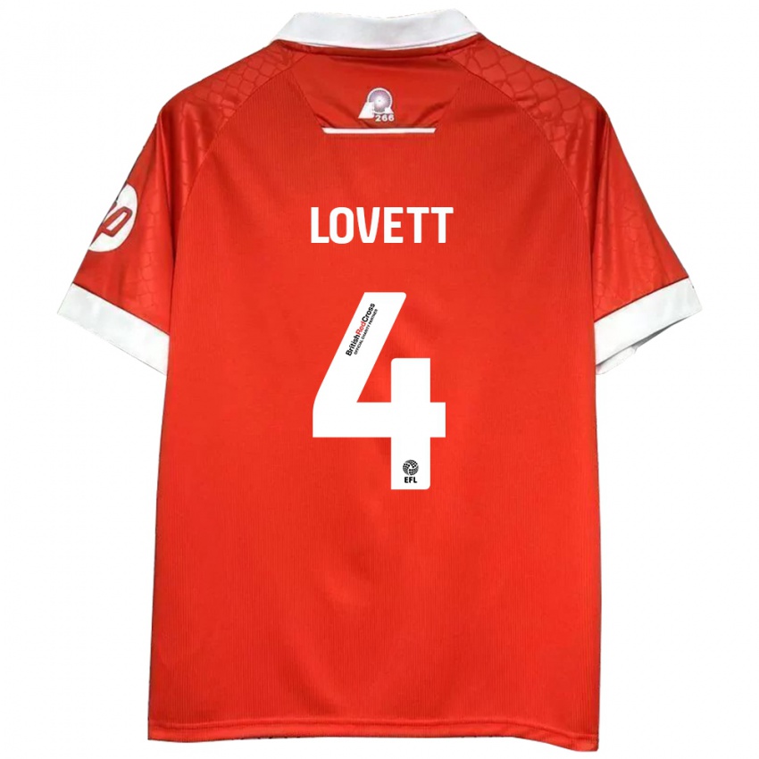 Bambino Maglia Erin Lovett #4 Rosso Bianco Kit Gara Home 2024/25 Maglietta