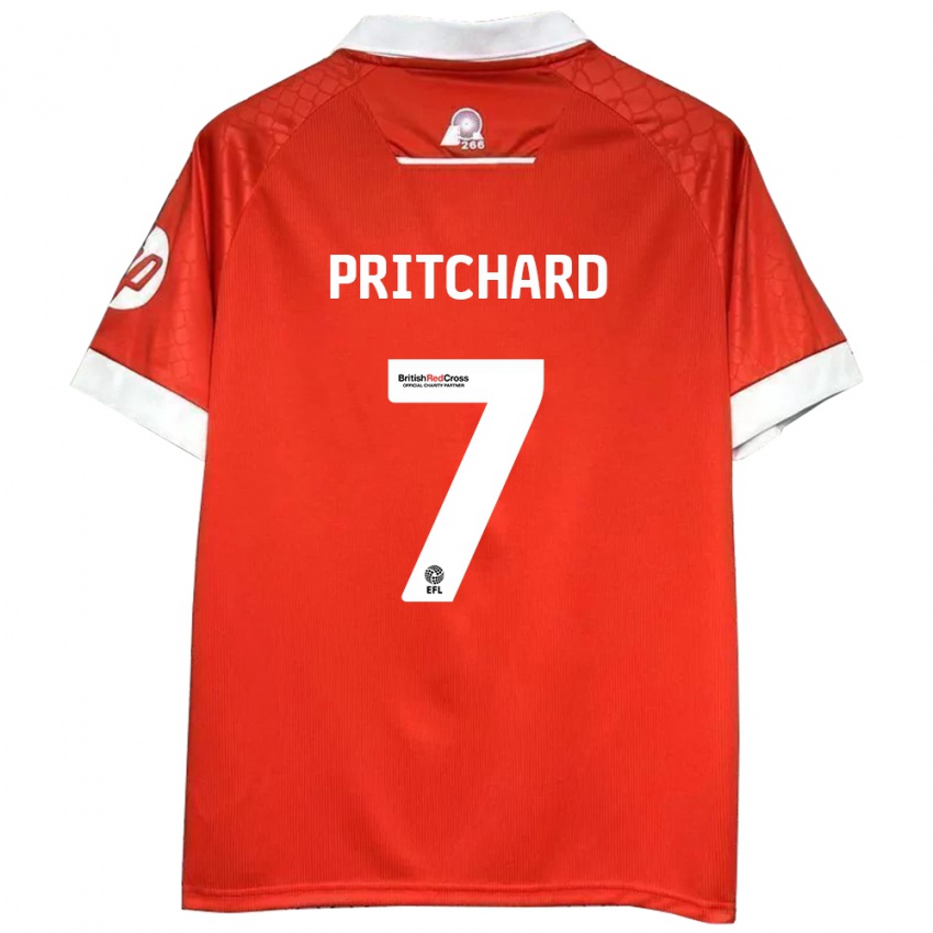 Bambino Maglia Rebecca Pritchard #7 Rosso Bianco Kit Gara Home 2024/25 Maglietta