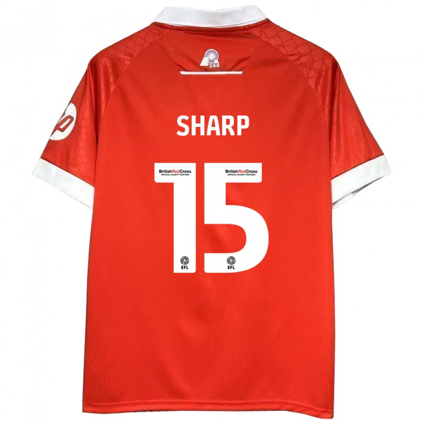 Bambino Maglia Katie Sharp #15 Rosso Bianco Kit Gara Home 2024/25 Maglietta