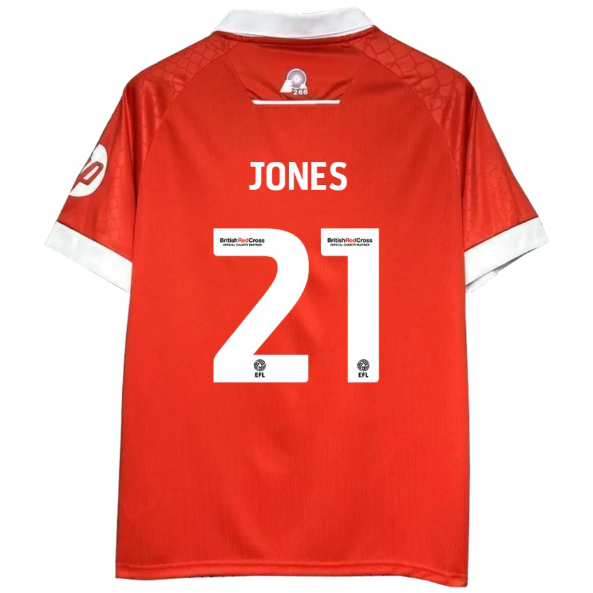 Bambino Maglia Lili Jones #21 Rosso Bianco Kit Gara Home 2024/25 Maglietta