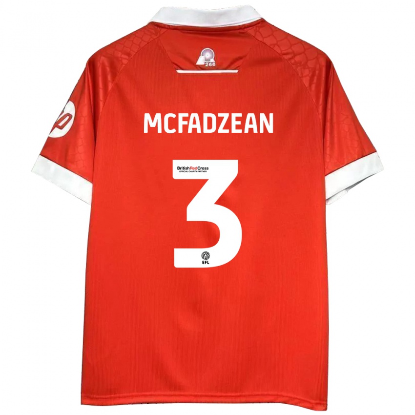 Bambino Maglia Callum Mcfadzean #3 Rosso Bianco Kit Gara Home 2024/25 Maglietta