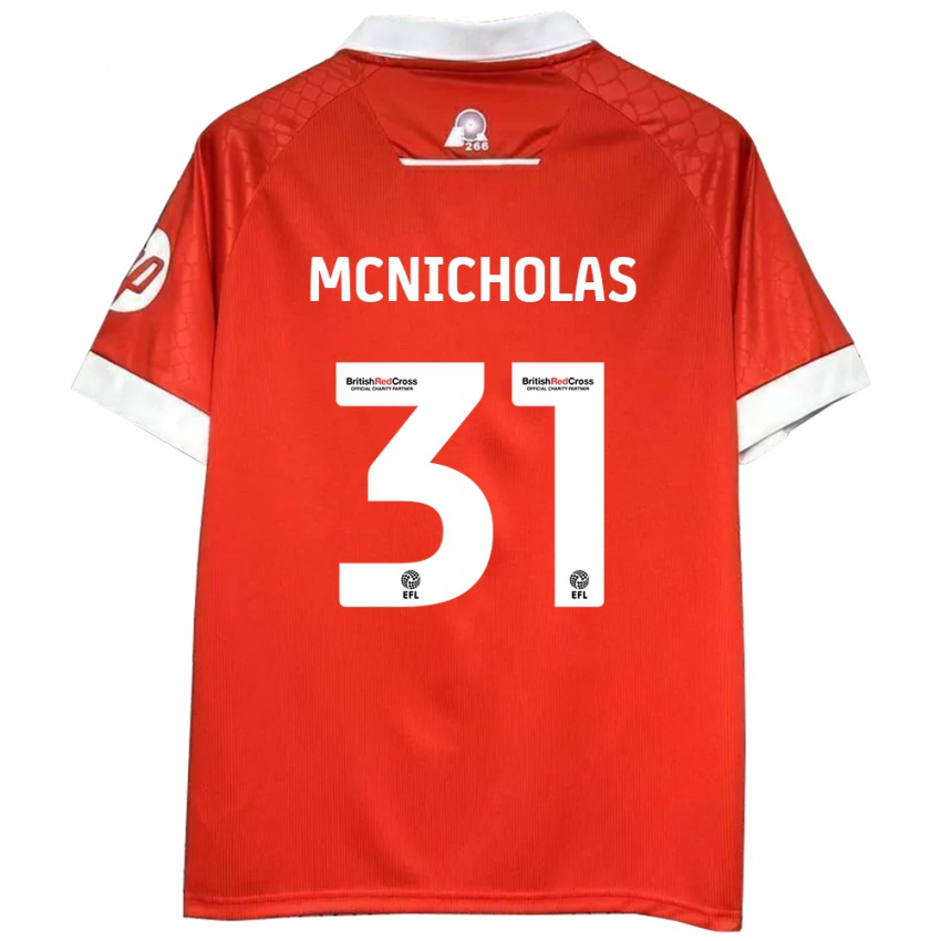 Bambino Maglia Luke Mcnicholas #31 Rosso Bianco Kit Gara Home 2024/25 Maglietta