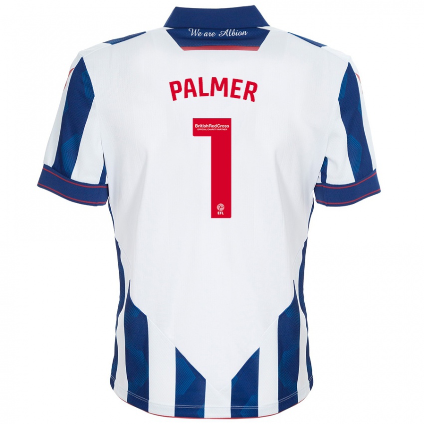 Bambino Maglia Alex Palmer #1 Bianco Blu Scuro Kit Gara Home 2024/25 Maglietta