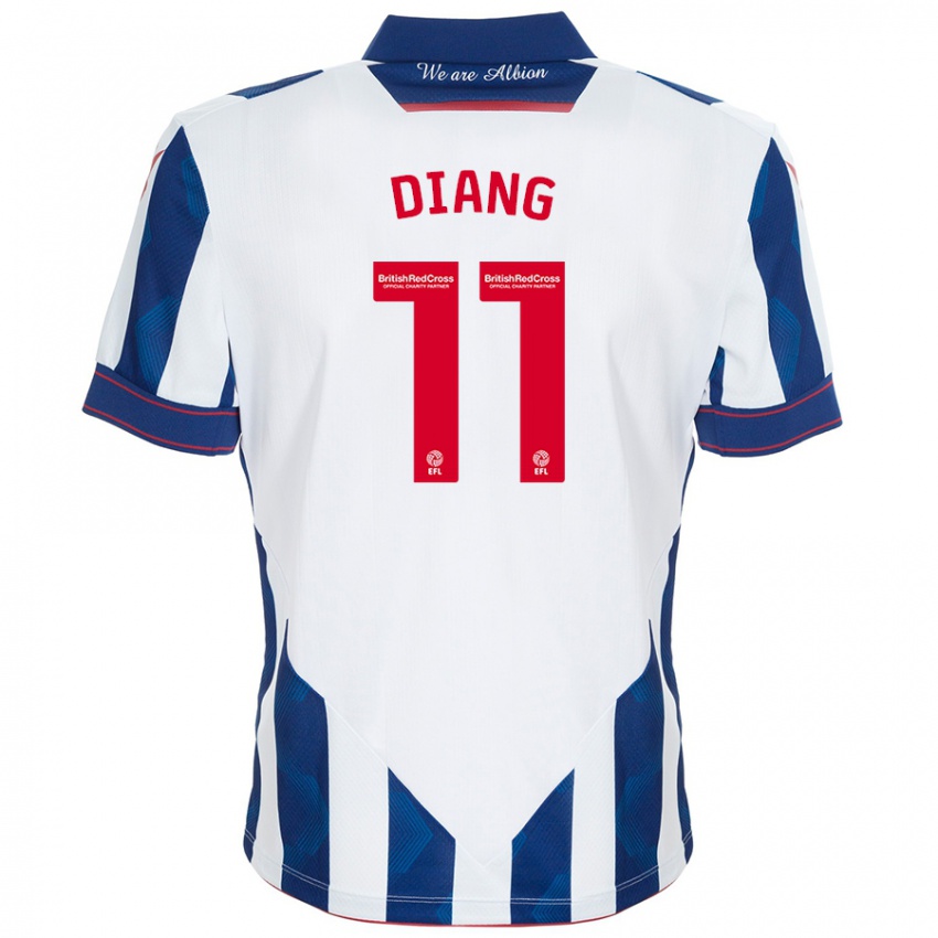 Bambino Maglia Grady Diangana #11 Bianco Blu Scuro Kit Gara Home 2024/25 Maglietta