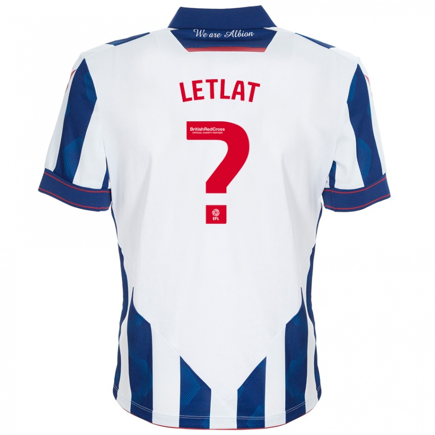 Bambino Maglia Adam Letlat #0 Bianco Blu Scuro Kit Gara Home 2024/25 Maglietta