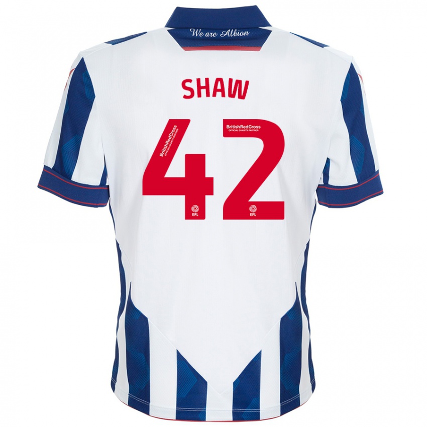 Bambino Maglia Josh Shaw #42 Bianco Blu Scuro Kit Gara Home 2024/25 Maglietta