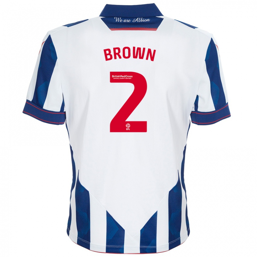 Bambino Maglia Ashlee Brown #2 Bianco Blu Scuro Kit Gara Home 2024/25 Maglietta