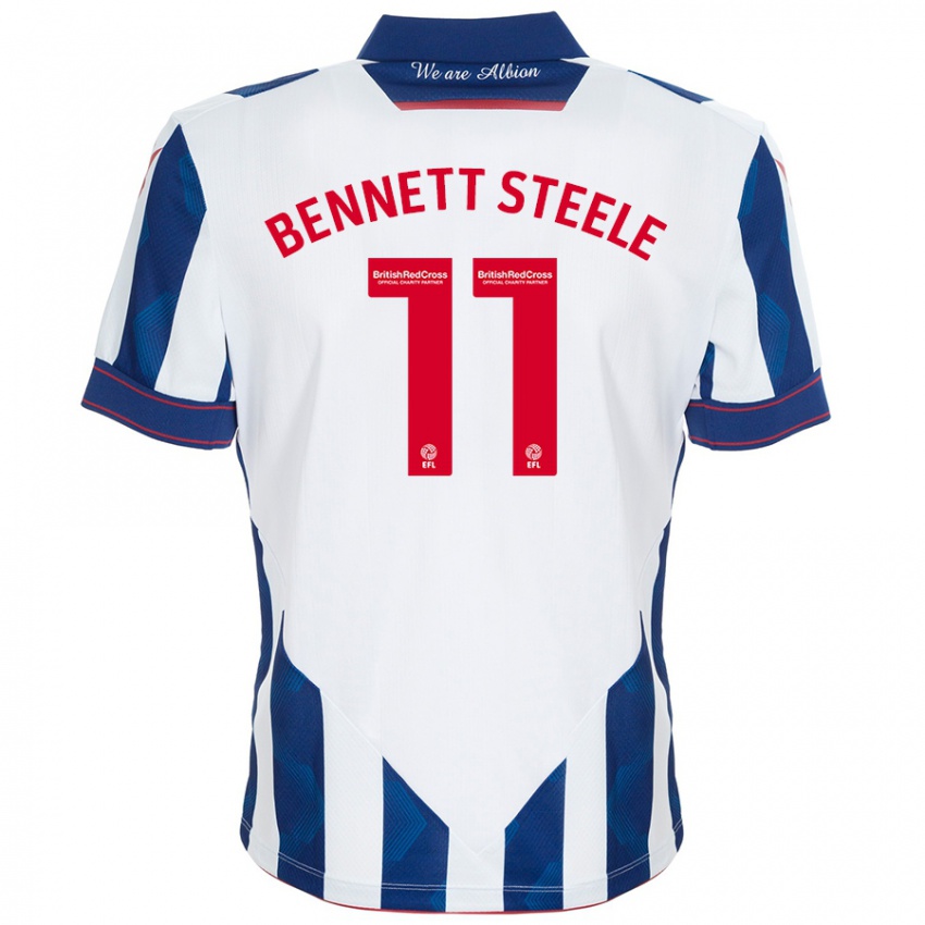 Bambino Maglia Lizzie Bennett-Steele #11 Bianco Blu Scuro Kit Gara Home 2024/25 Maglietta