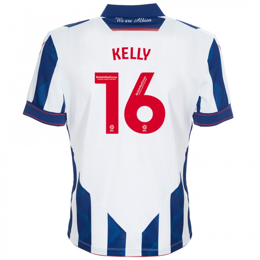 Bambino Maglia Martin Kelly #16 Bianco Blu Scuro Kit Gara Home 2024/25 Maglietta