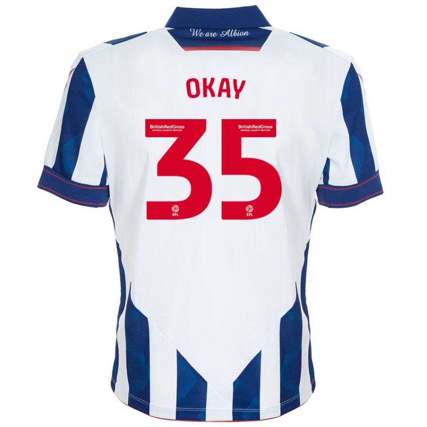 Bambino Maglia Okay Yokuşlu #35 Bianco Blu Scuro Kit Gara Home 2024/25 Maglietta