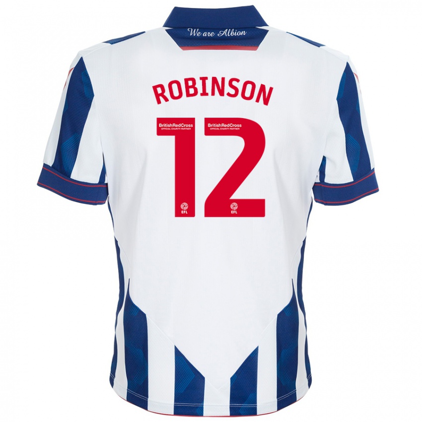 Bambino Maglia Leanne Robinson #12 Bianco Blu Scuro Kit Gara Home 2024/25 Maglietta