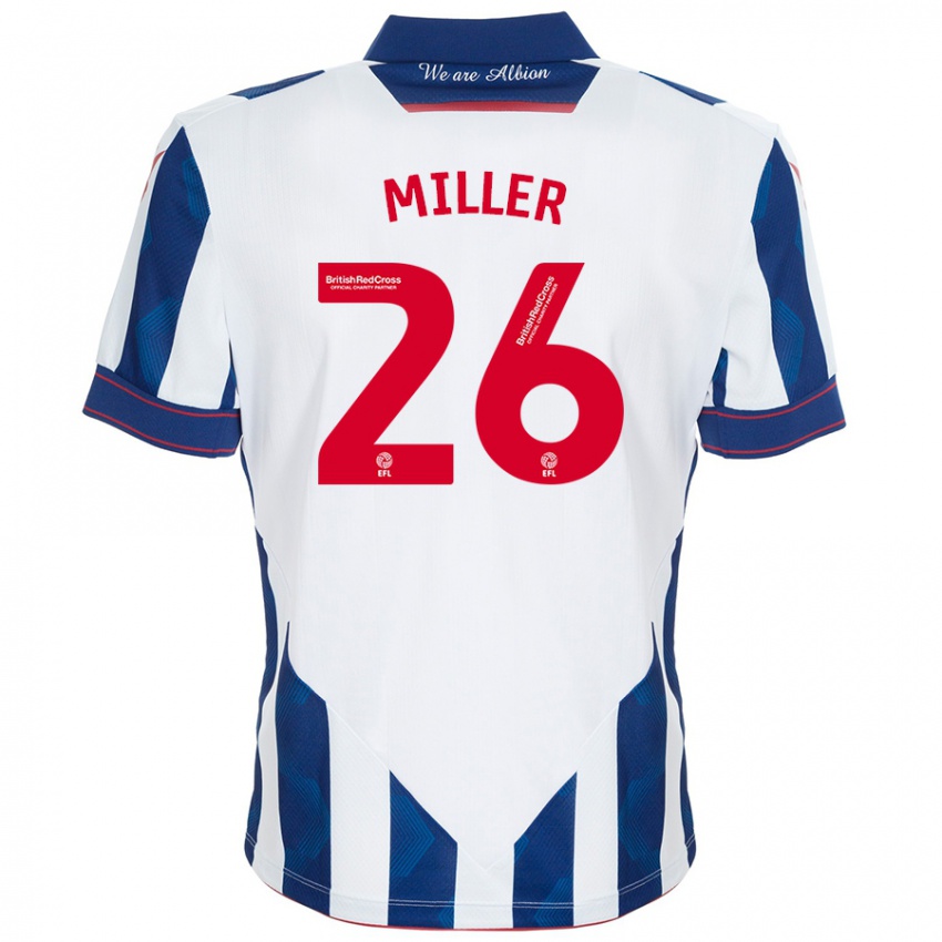 Bambino Maglia Nna Miller #26 Bianco Blu Scuro Kit Gara Home 2024/25 Maglietta