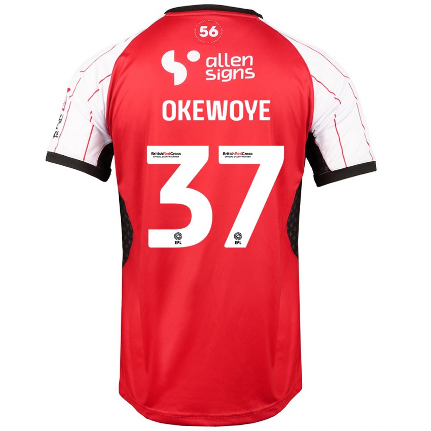 Bambino Maglia Gbolahan Okewoye #37 Bianco Kit Gara Home 2024/25 Maglietta