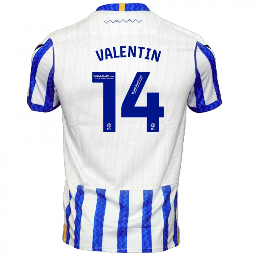 Bambino Maglia Pol Valentín #14 Blu Bianco Kit Gara Home 2024/25 Maglietta