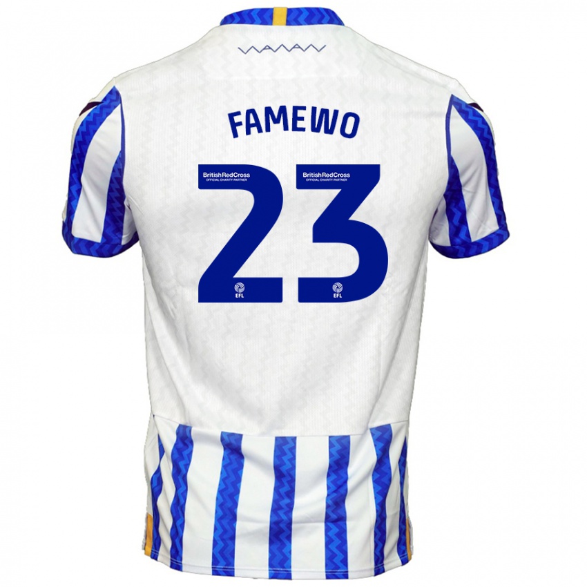 Bambino Maglia Akin Famewo #23 Blu Bianco Kit Gara Home 2024/25 Maglietta