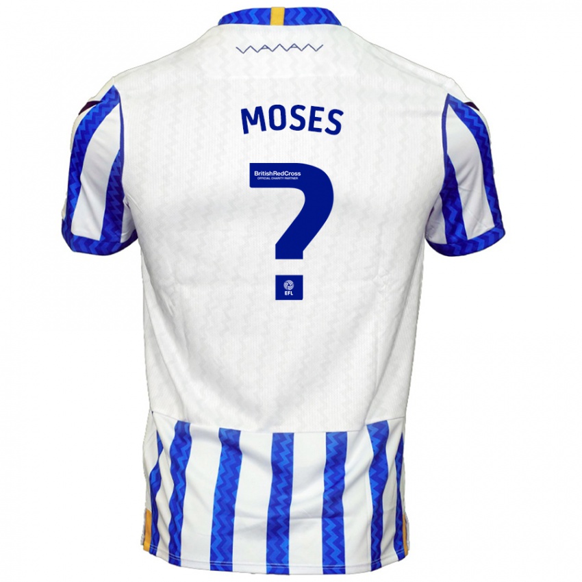 Bambino Maglia Devlan Moses #0 Blu Bianco Kit Gara Home 2024/25 Maglietta