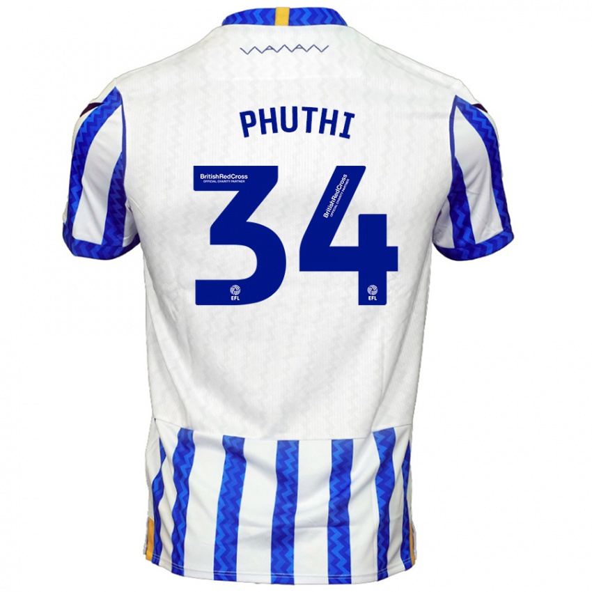 Bambino Maglia Joey Phuthi #34 Blu Bianco Kit Gara Home 2024/25 Maglietta