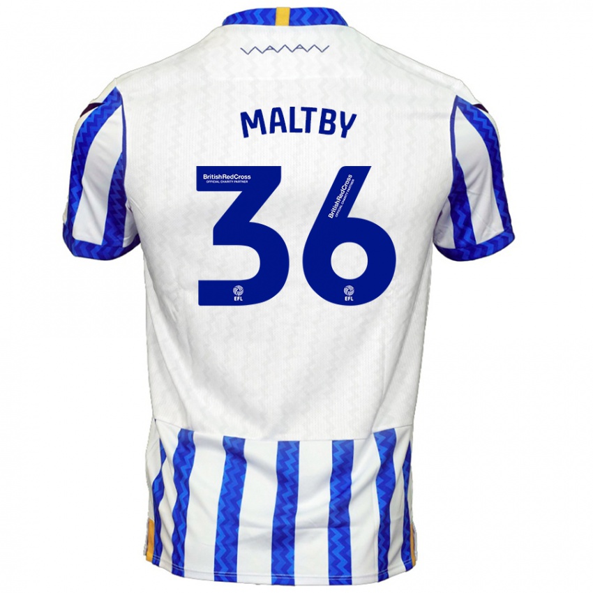 Bambino Maglia Mackenzie Maltby #36 Blu Bianco Kit Gara Home 2024/25 Maglietta