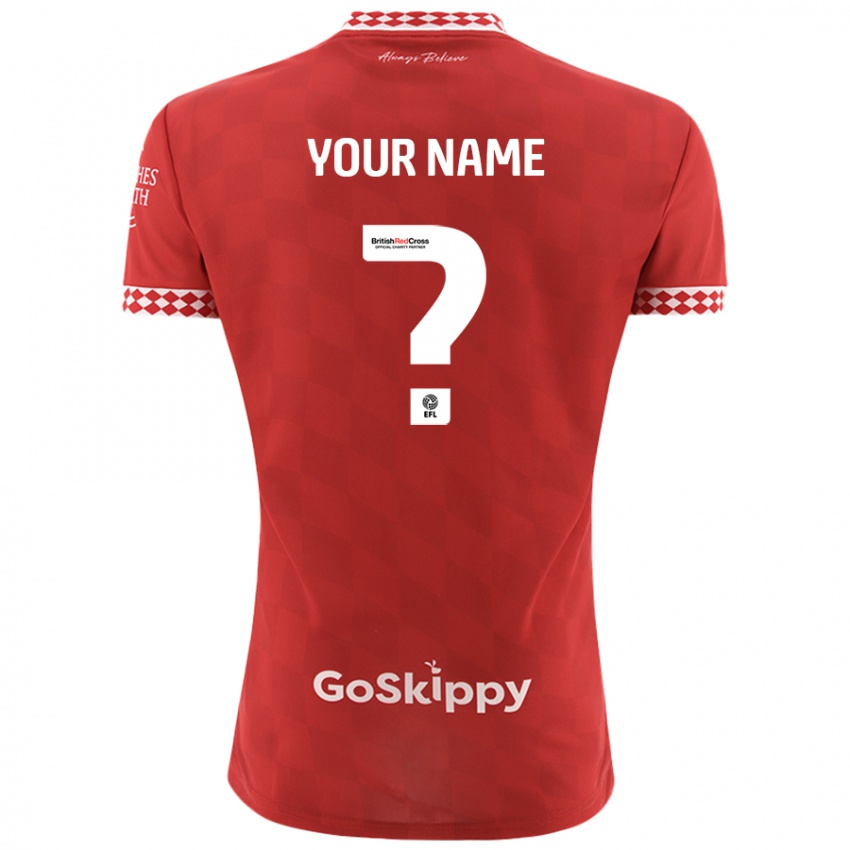 Bambino Maglia Il Tuo Nome #0 Rosso Kit Gara Home 2024/25 Maglietta