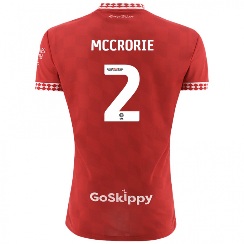 Bambino Maglia Ross Mccrorie #2 Rosso Kit Gara Home 2024/25 Maglietta