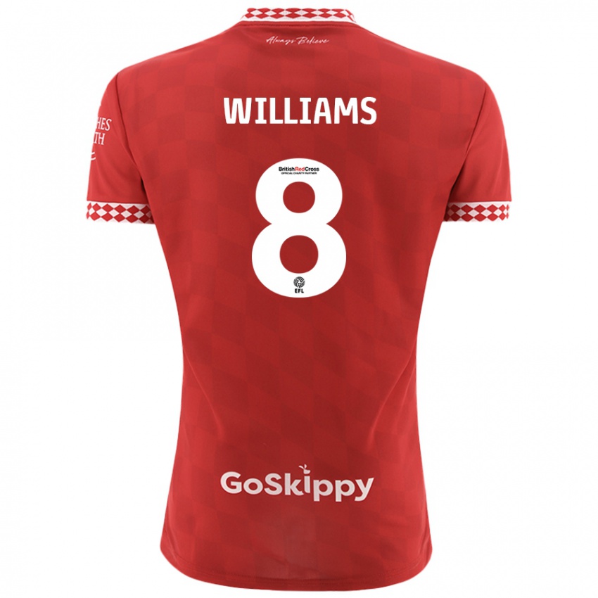 Bambino Maglia Joe Williams #8 Rosso Kit Gara Home 2024/25 Maglietta