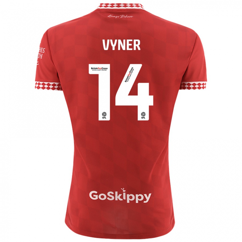 Bambino Maglia Zak Vyner #14 Rosso Kit Gara Home 2024/25 Maglietta