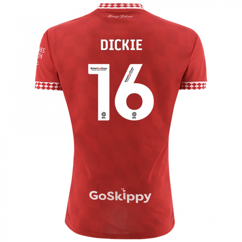 Bambino Maglia Rob Dickie #16 Rosso Kit Gara Home 2024/25 Maglietta