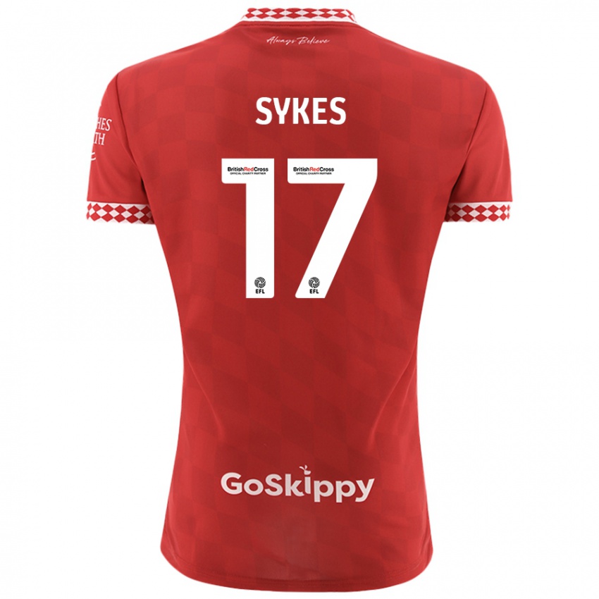 Bambino Maglia Mark Sykes #17 Rosso Kit Gara Home 2024/25 Maglietta