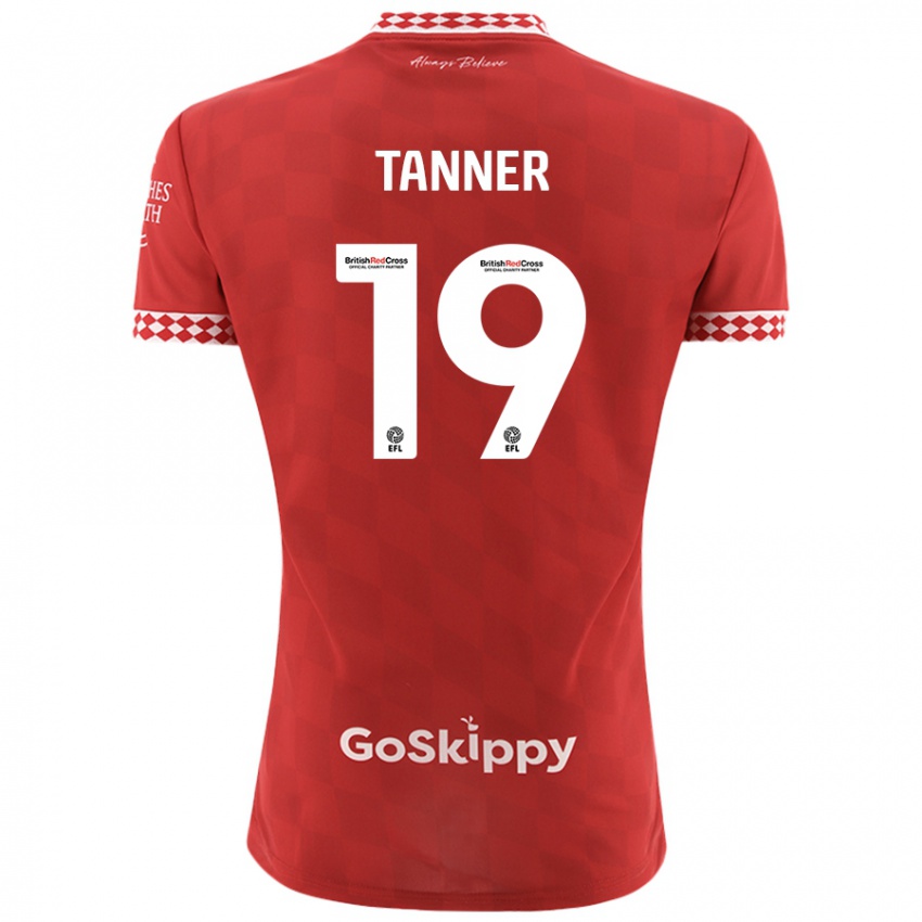 Bambino Maglia George Tanner #19 Rosso Kit Gara Home 2024/25 Maglietta