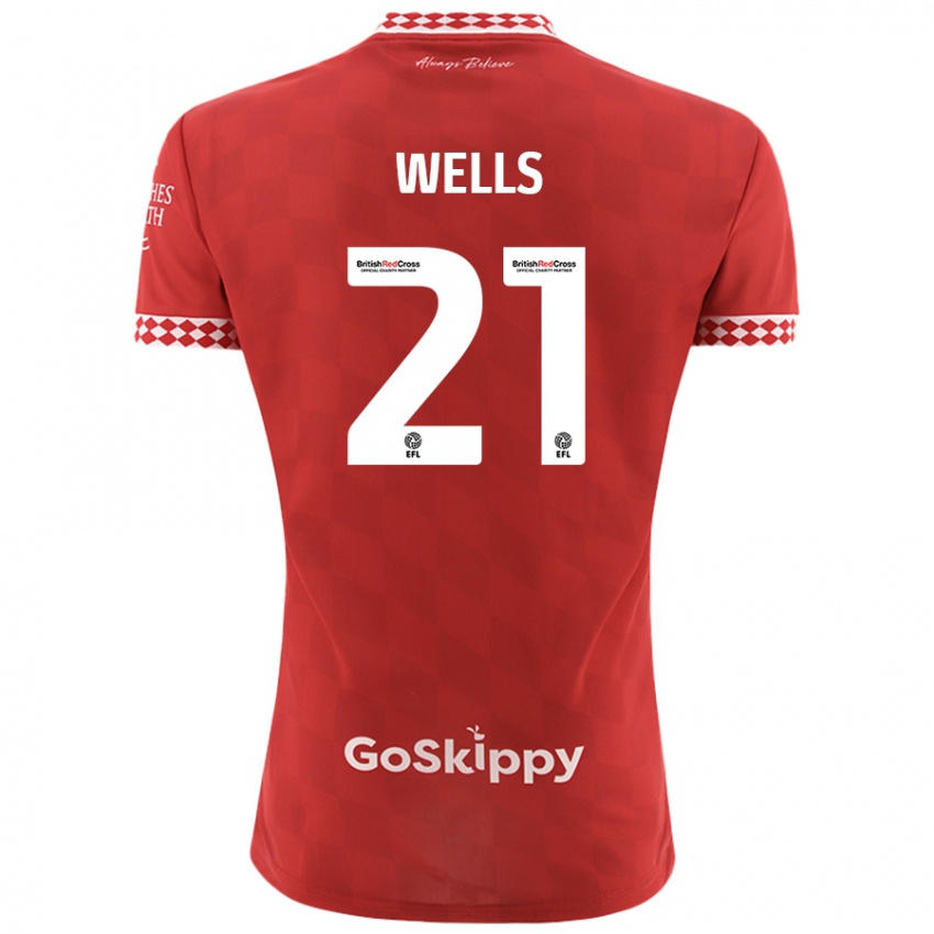 Bambino Maglia Nahki Wells #21 Rosso Kit Gara Home 2024/25 Maglietta