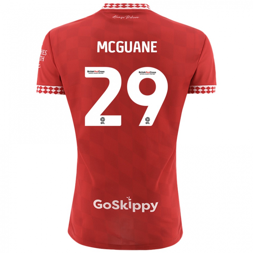 Bambino Maglia Marcus Mcguane #29 Rosso Kit Gara Home 2024/25 Maglietta