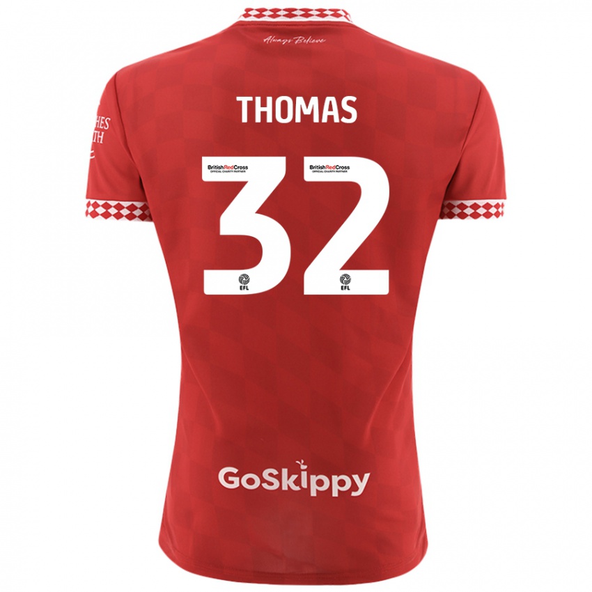 Bambino Maglia Lewis Thomas #32 Rosso Kit Gara Home 2024/25 Maglietta