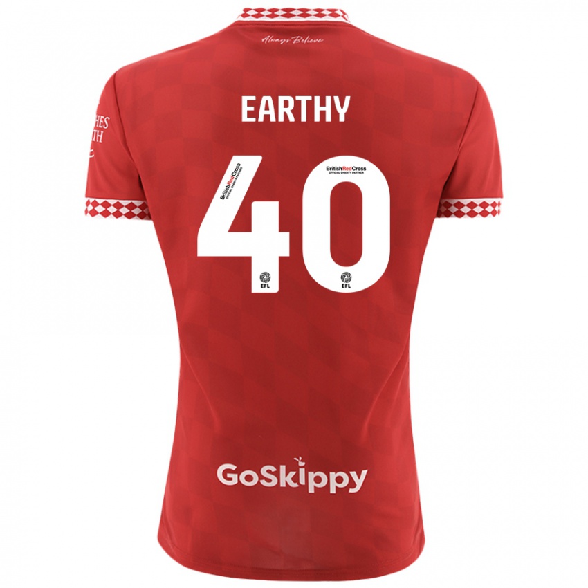 Bambino Maglia George Earthy #40 Rosso Kit Gara Home 2024/25 Maglietta