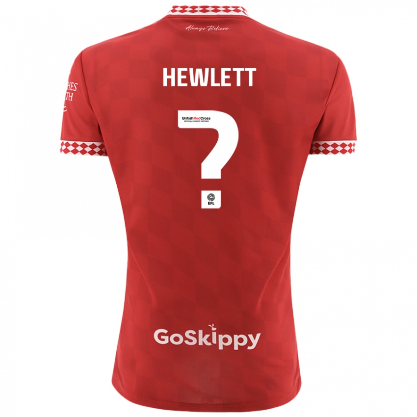 Bambino Maglia Callum Hewlett #0 Rosso Kit Gara Home 2024/25 Maglietta