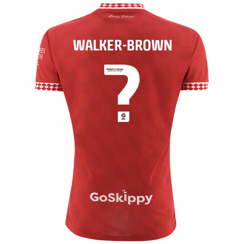 Bambino Maglia Rushon Walker-Brown #0 Rosso Kit Gara Home 2024/25 Maglietta