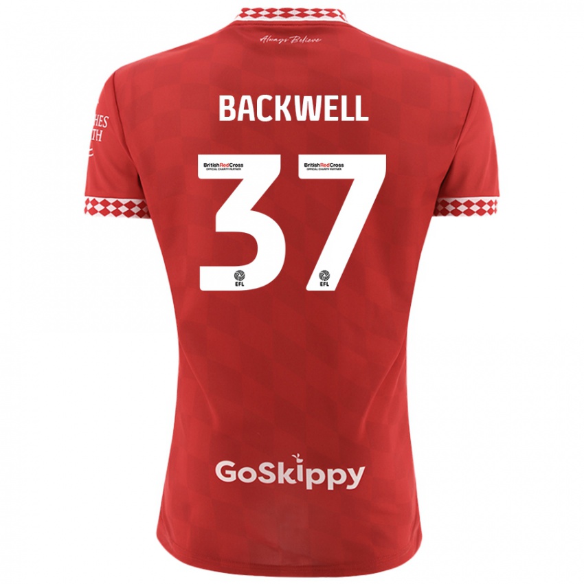 Bambino Maglia Tommy Backwell #37 Rosso Kit Gara Home 2024/25 Maglietta