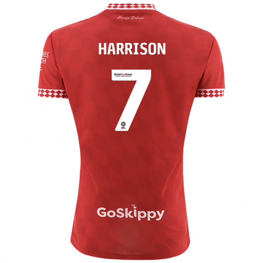 Bambino Maglia Abi Harrison #7 Rosso Kit Gara Home 2024/25 Maglietta