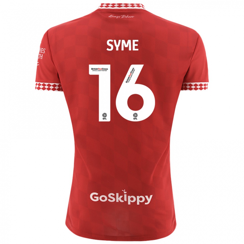 Bambino Maglia Emily Syme #16 Rosso Kit Gara Home 2024/25 Maglietta