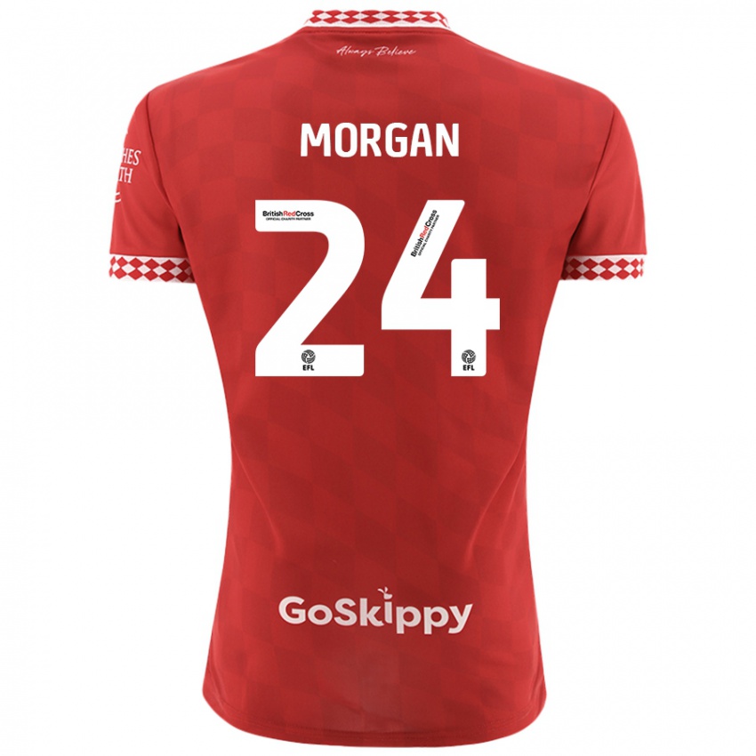 Bambino Maglia Ffion Morgan #24 Rosso Kit Gara Home 2024/25 Maglietta