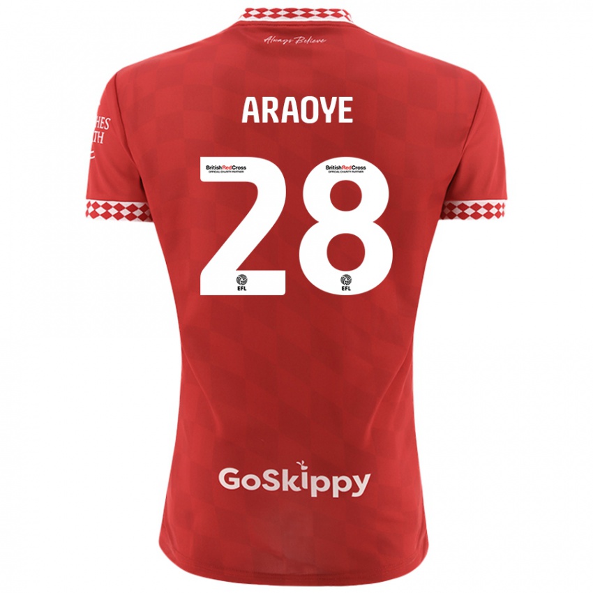 Bambino Maglia Raphael Araoye #28 Rosso Kit Gara Home 2024/25 Maglietta