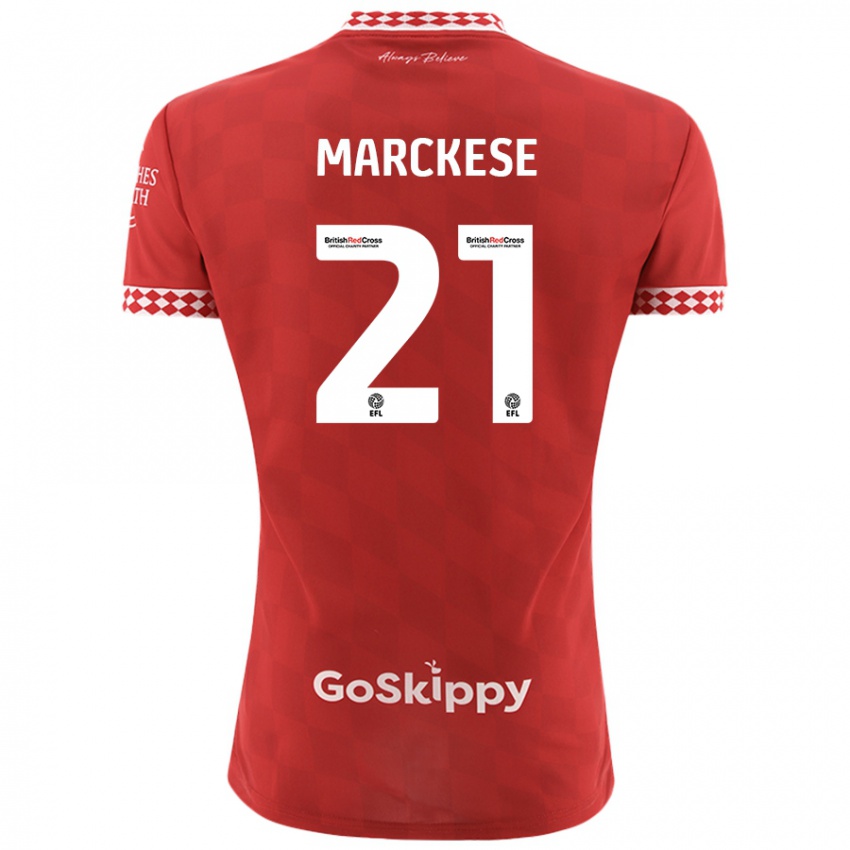 Bambino Maglia Kaylan Marckese #21 Rosso Kit Gara Home 2024/25 Maglietta