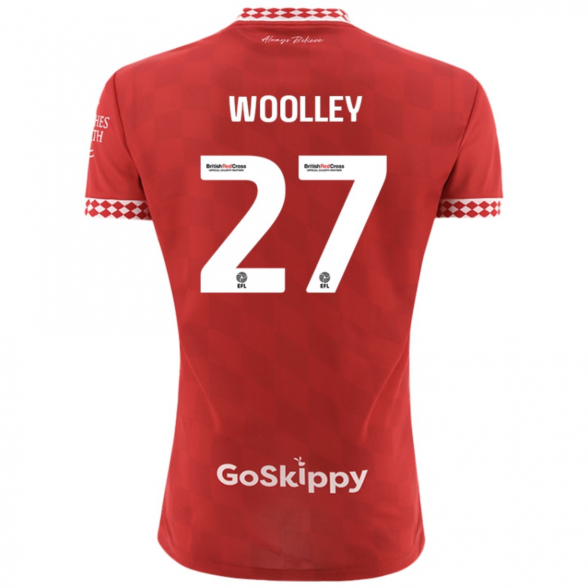 Bambino Maglia Jesse Woolley #27 Rosso Kit Gara Home 2024/25 Maglietta