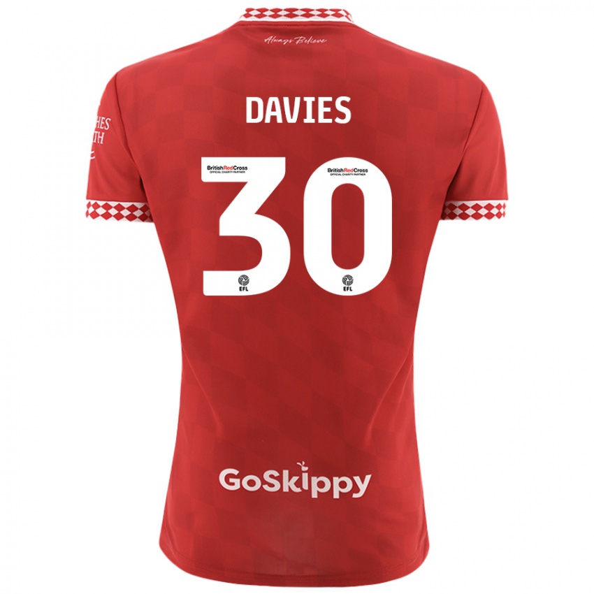 Bambino Maglia Yasmin Davies #30 Rosso Kit Gara Home 2024/25 Maglietta