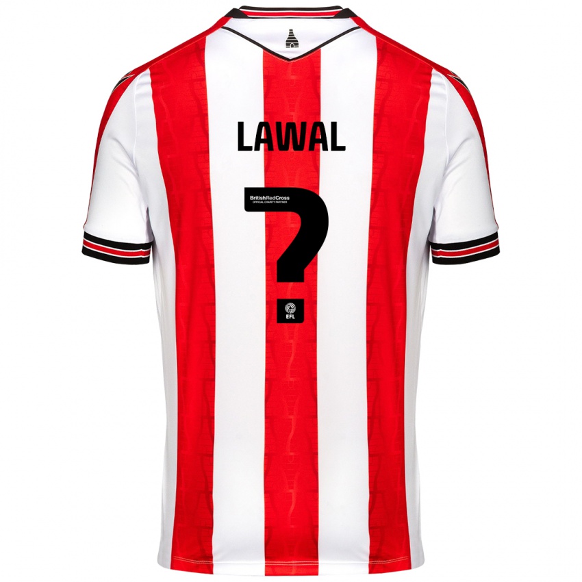 Bambino Maglia Bosun Lawal #0 Rosso Bianco Kit Gara Home 2024/25 Maglietta