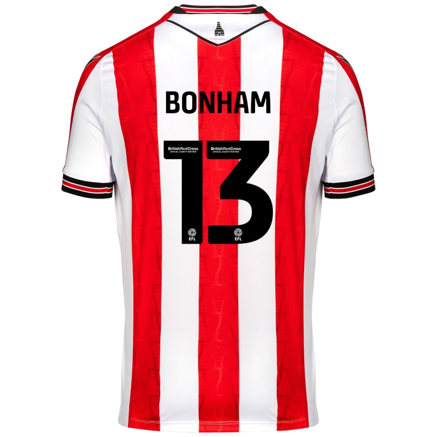 Bambino Maglia Jack Bonham #13 Rosso Bianco Kit Gara Home 2024/25 Maglietta