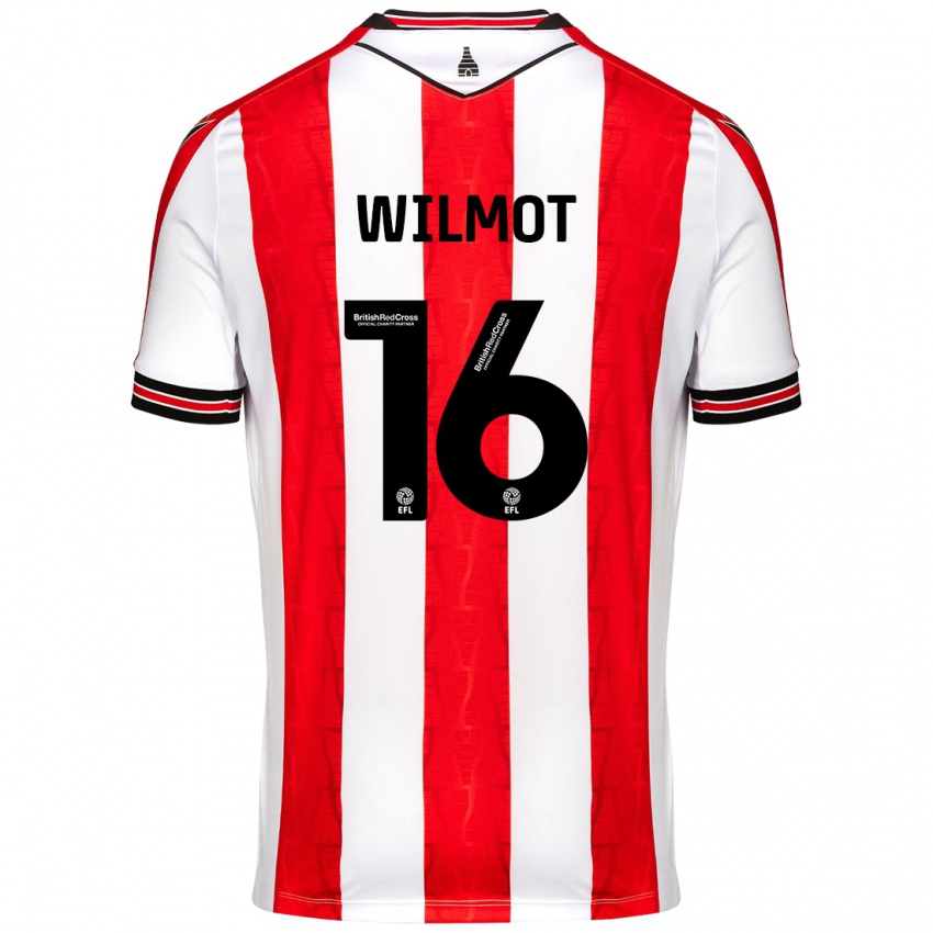 Bambino Maglia Ben Wilmot #16 Rosso Bianco Kit Gara Home 2024/25 Maglietta