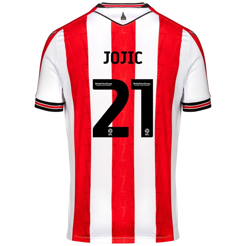 Bambino Maglia Nikola Jojic #21 Rosso Bianco Kit Gara Home 2024/25 Maglietta